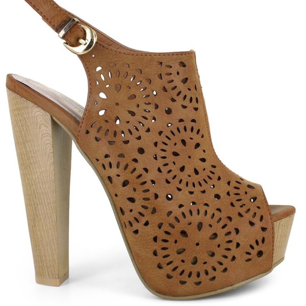 (Accepting All Offers) - Brown Open Toe Heels